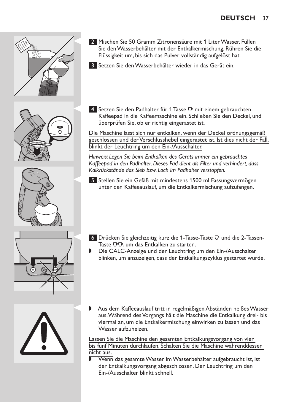 Philips SENSEO® Viva Café Premium Kaffeepadmaschine User Manual | Page 37 / 82