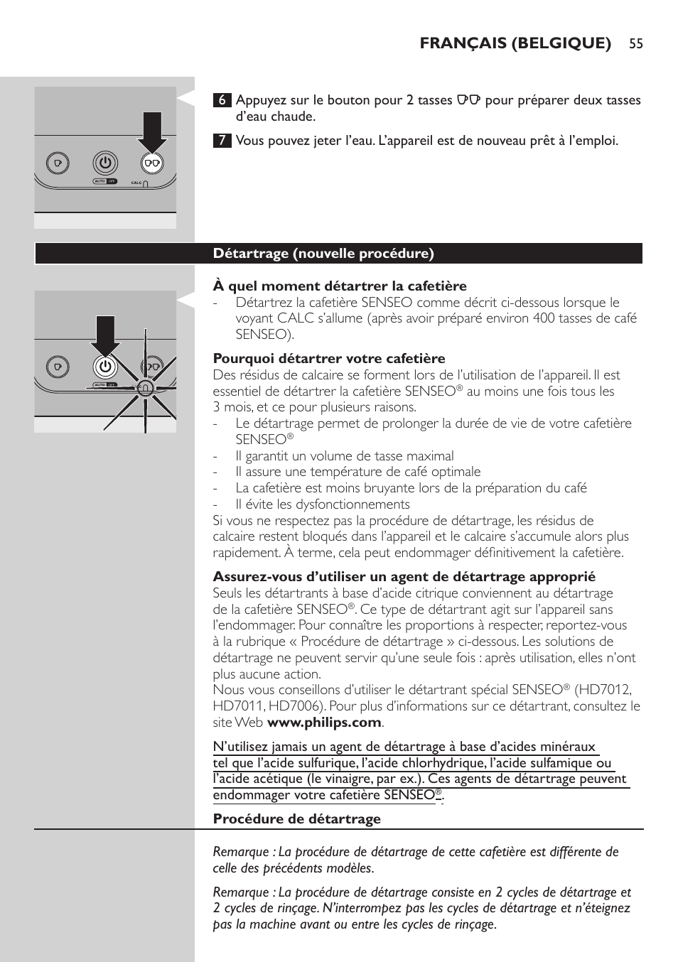 Philips SENSEO® Viva Café Premium Kaffeepadmaschine User Manual | Page 55 / 82