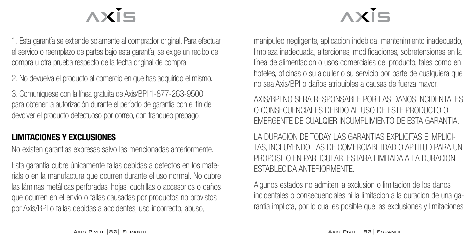 Axis AX-1330 User Manual | Page 42 / 45