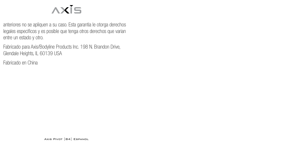 Axis AX-1330 User Manual | Page 43 / 45