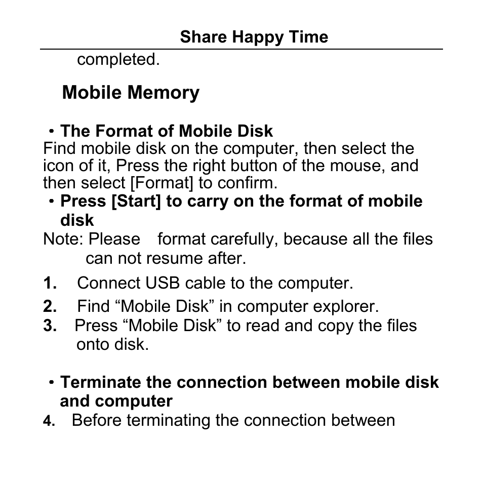 Mobile memory | Aigo F029 User Manual | Page 12 / 63