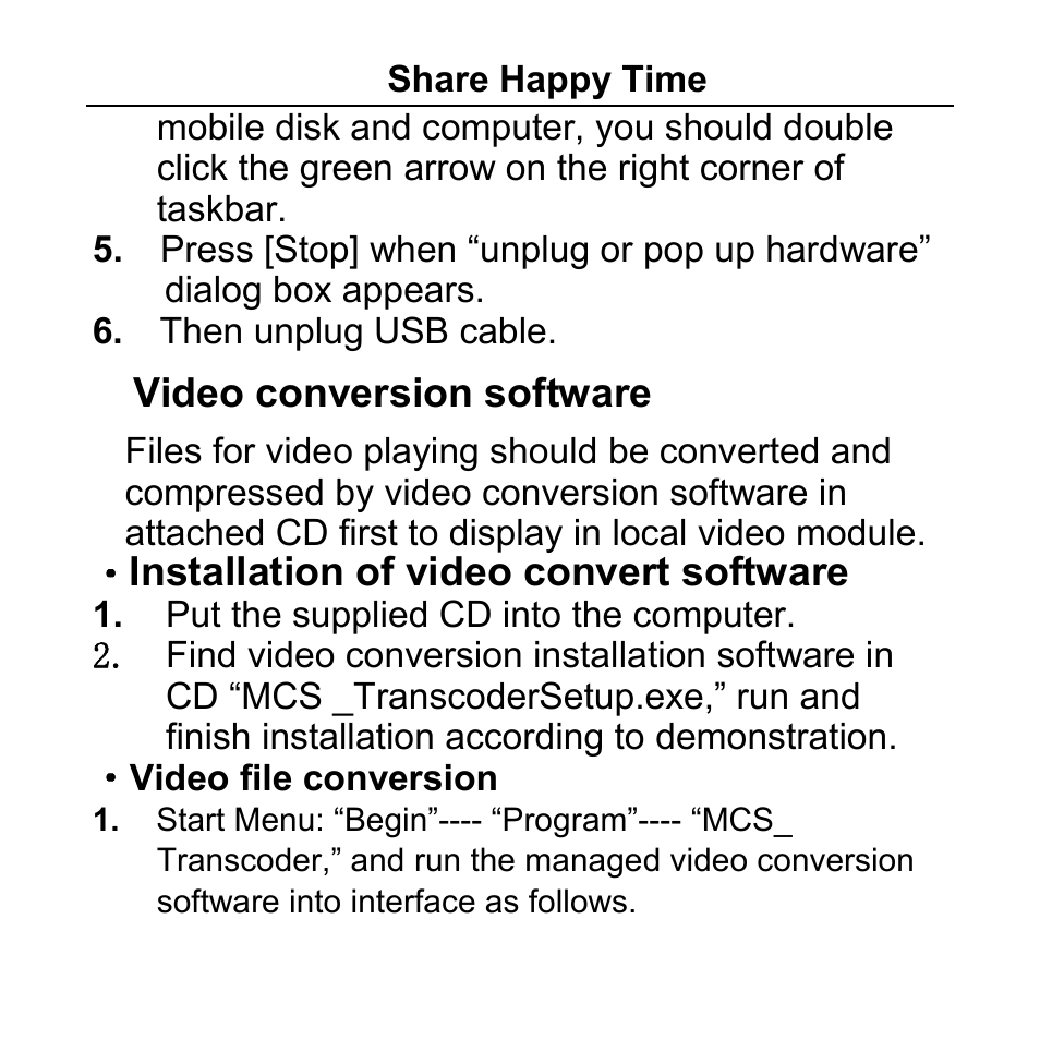 Video conversion software | Aigo F029 User Manual | Page 13 / 63
