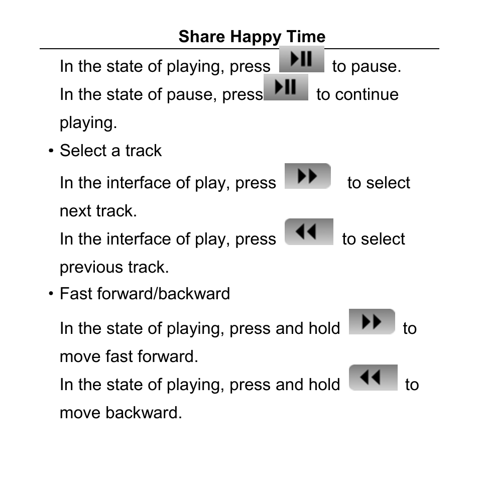 Select a track, Fast forward/backward | Aigo F029 User Manual | Page 31 / 63