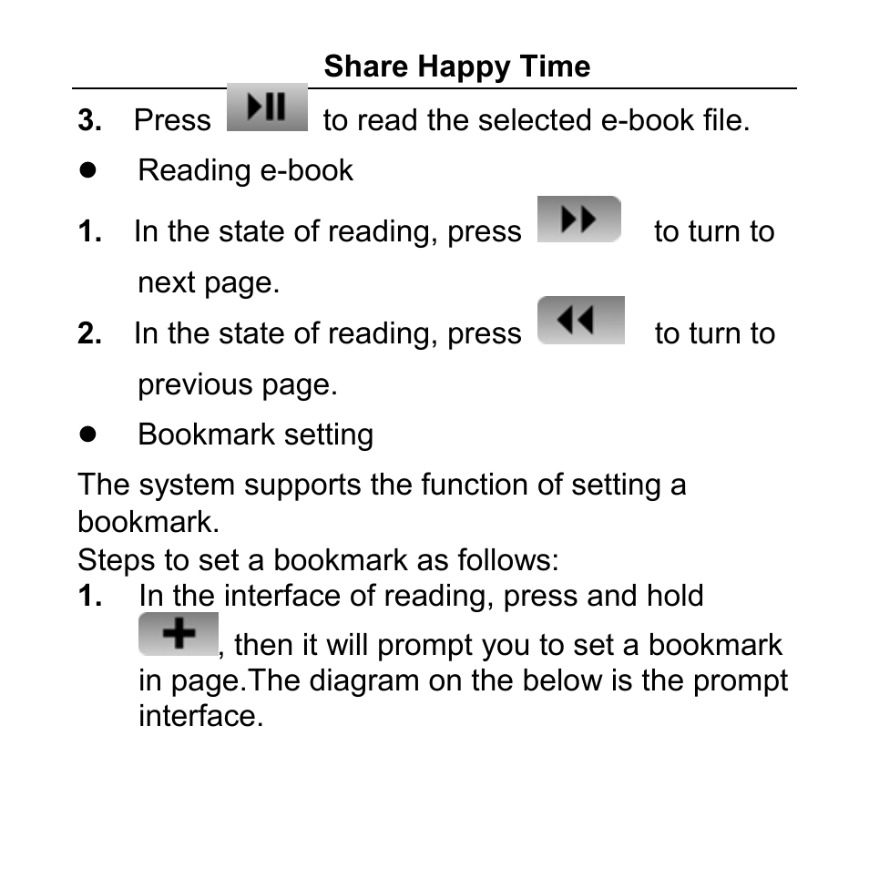 Reading e-book, Bookmark setting | Aigo F029 User Manual | Page 47 / 63