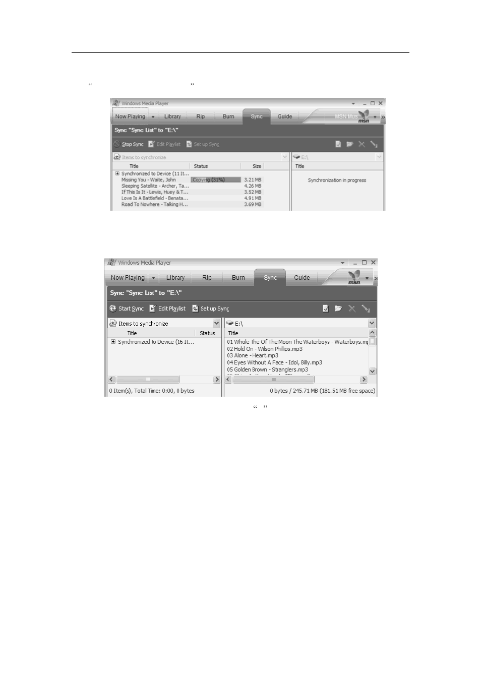 Aigo a208 digital audio player user manual, Transferring drm9/wma9 tracks to the player | Aigo A208 User Manual | Page 30 / 36