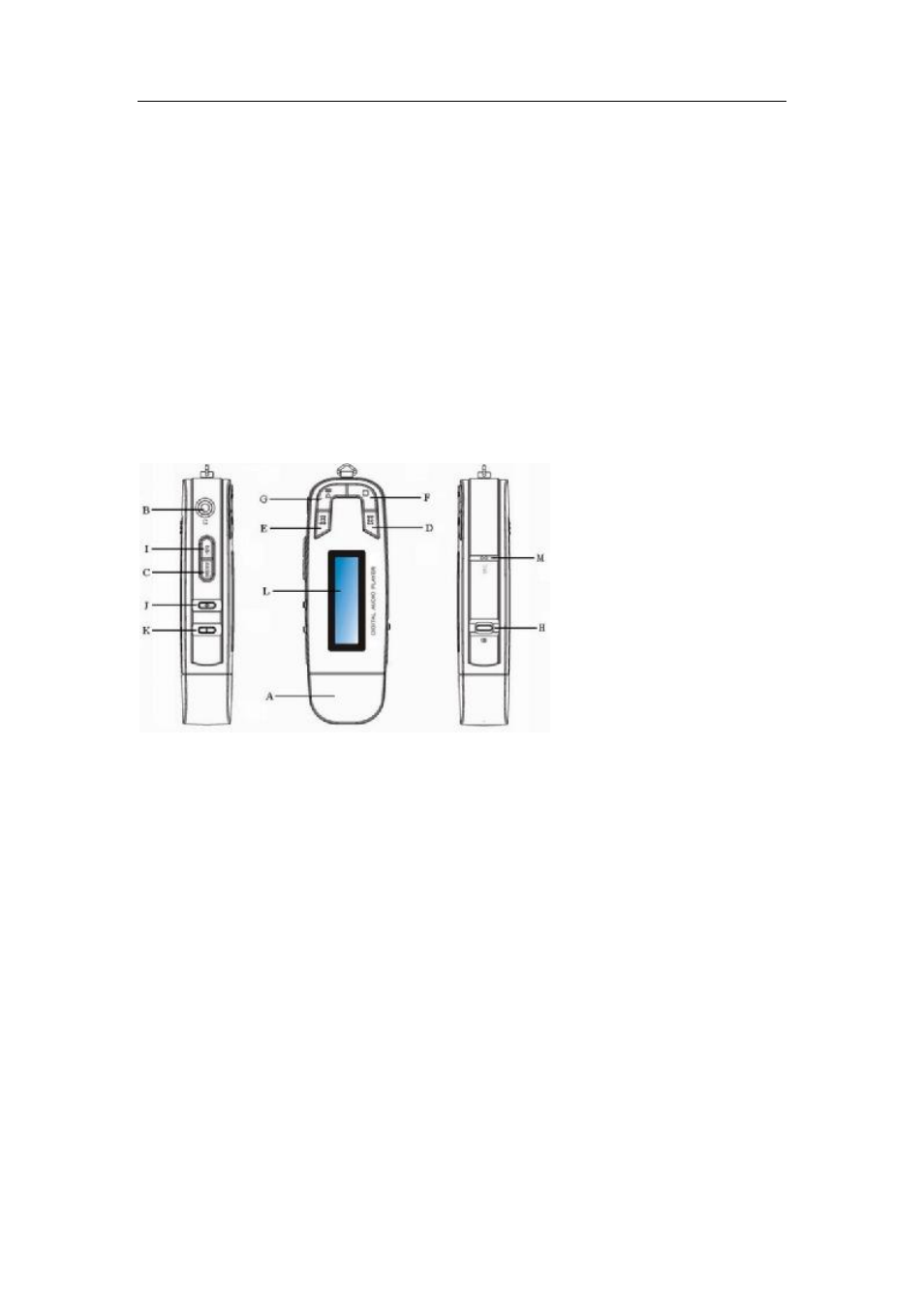 Aigo a208 digital audio player user manual, Exterior view & explanation of controls | Aigo A208 User Manual | Page 5 / 36