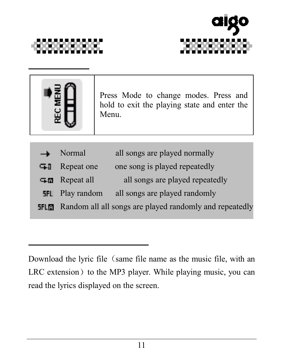 Aigo UM-F158 User Manual | Page 11 / 40