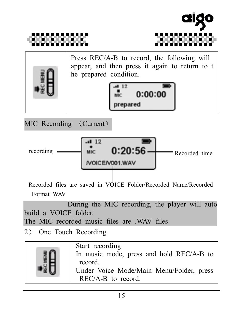 Aigo UM-F158 User Manual | Page 15 / 40