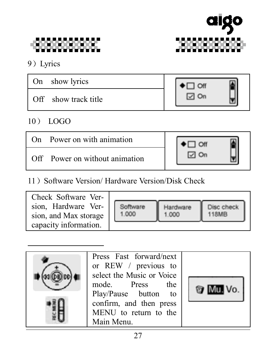 Aigo UM-F158 User Manual | Page 27 / 40