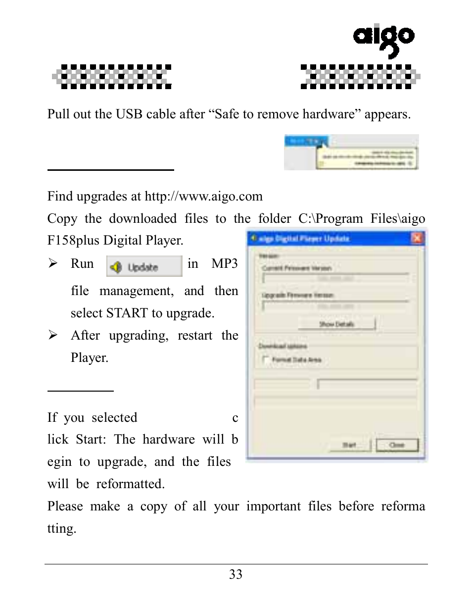 Aigo UM-F158 User Manual | Page 33 / 40