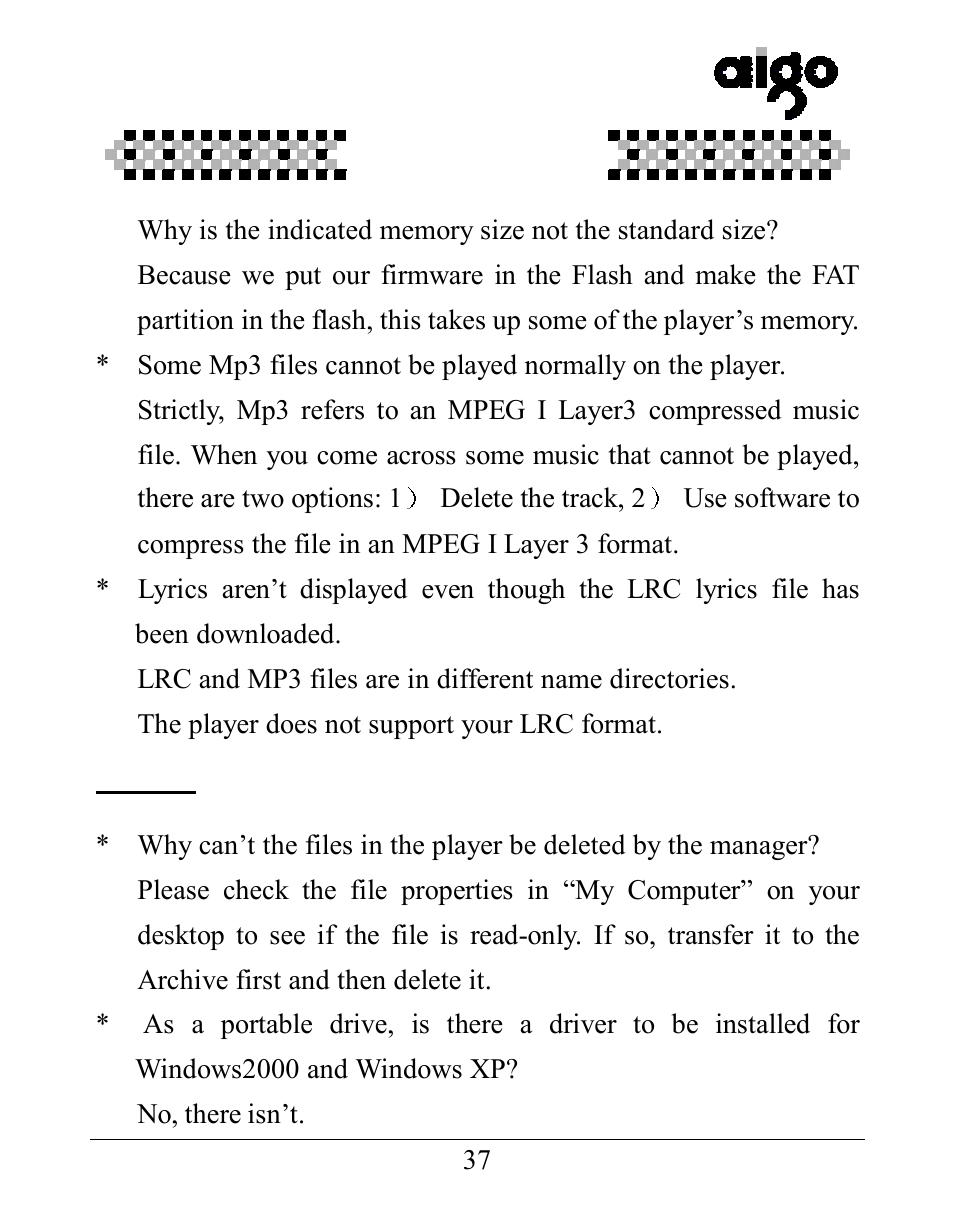 Aigo UM-F158 User Manual | Page 37 / 40