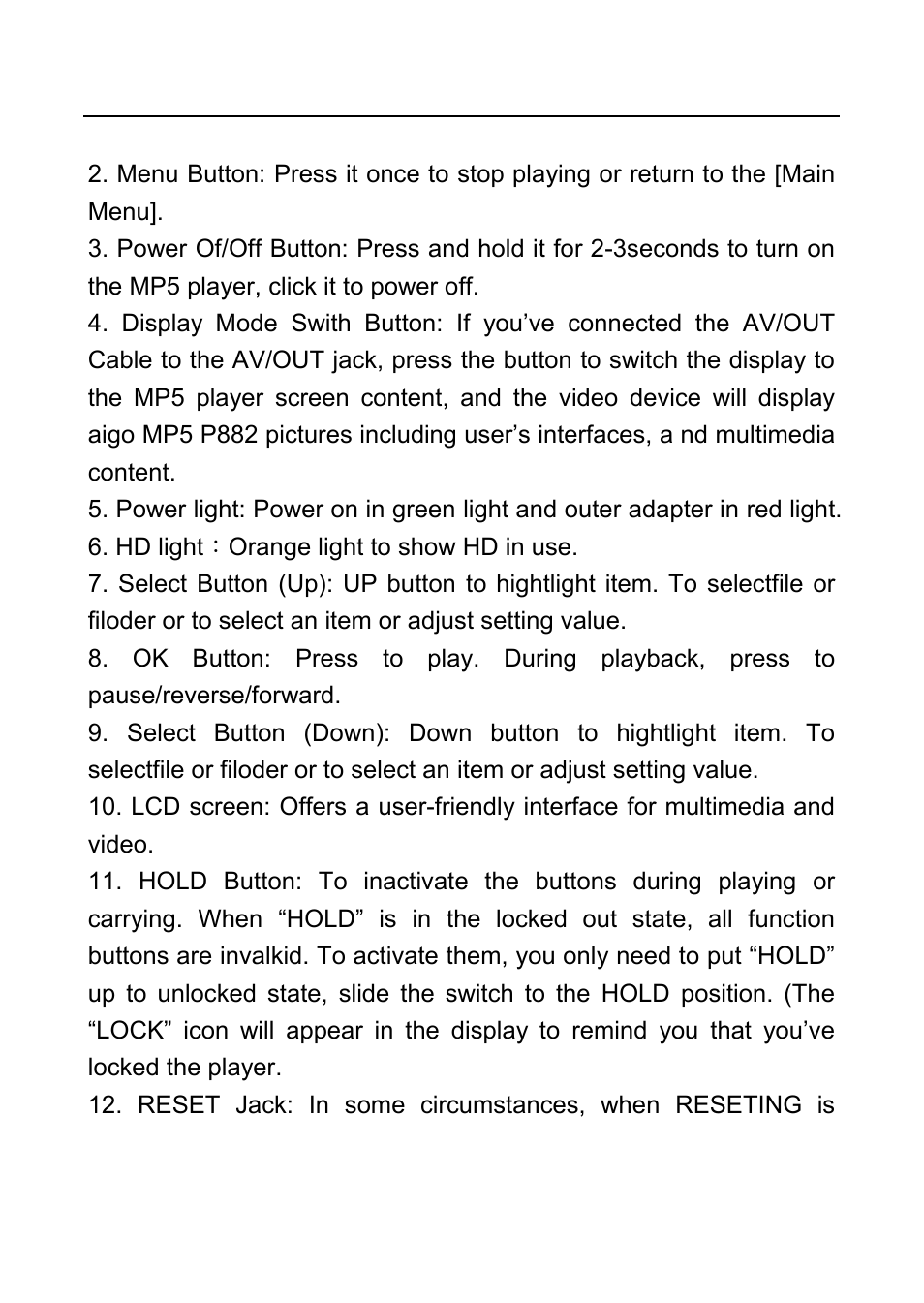 Aigo P882 User Manual | Page 6 / 56