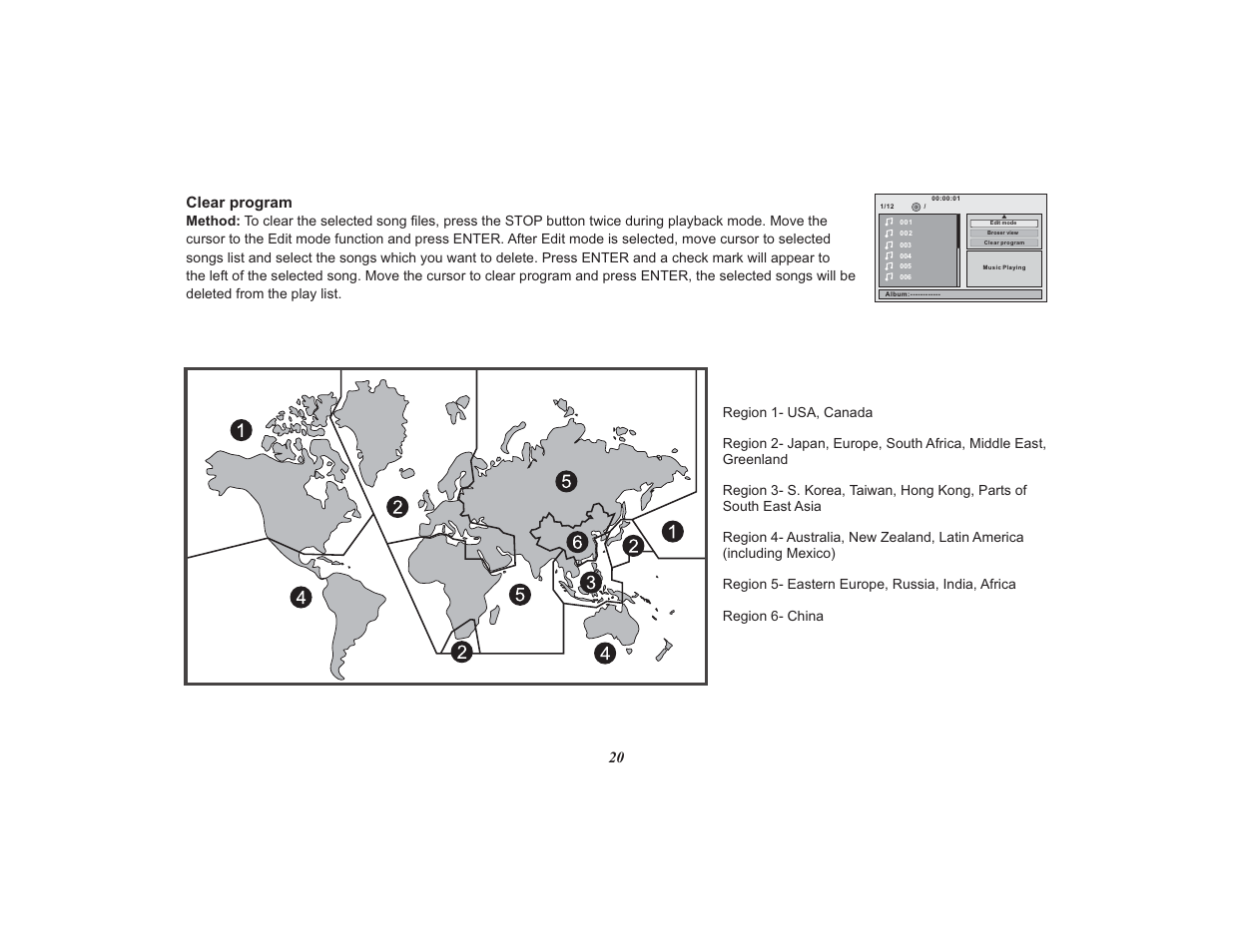 20 clear program | Advent 128-8567 User Manual | Page 20 / 28