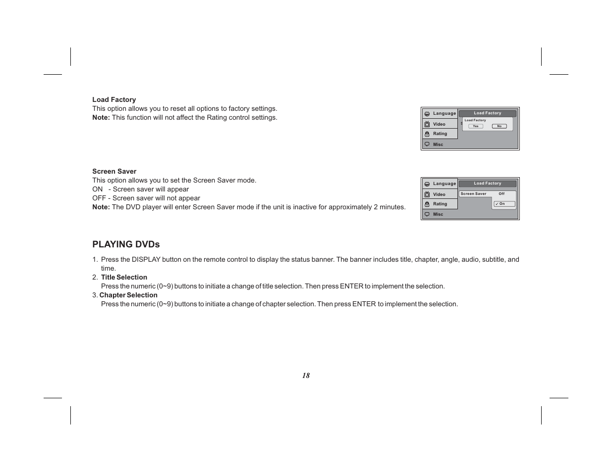 Playing dvds | Advent ADV10A User Manual | Page 18 / 28