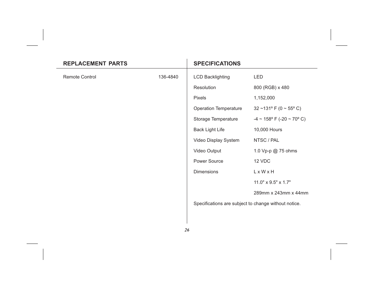 Advent ADV10A User Manual | Page 26 / 28