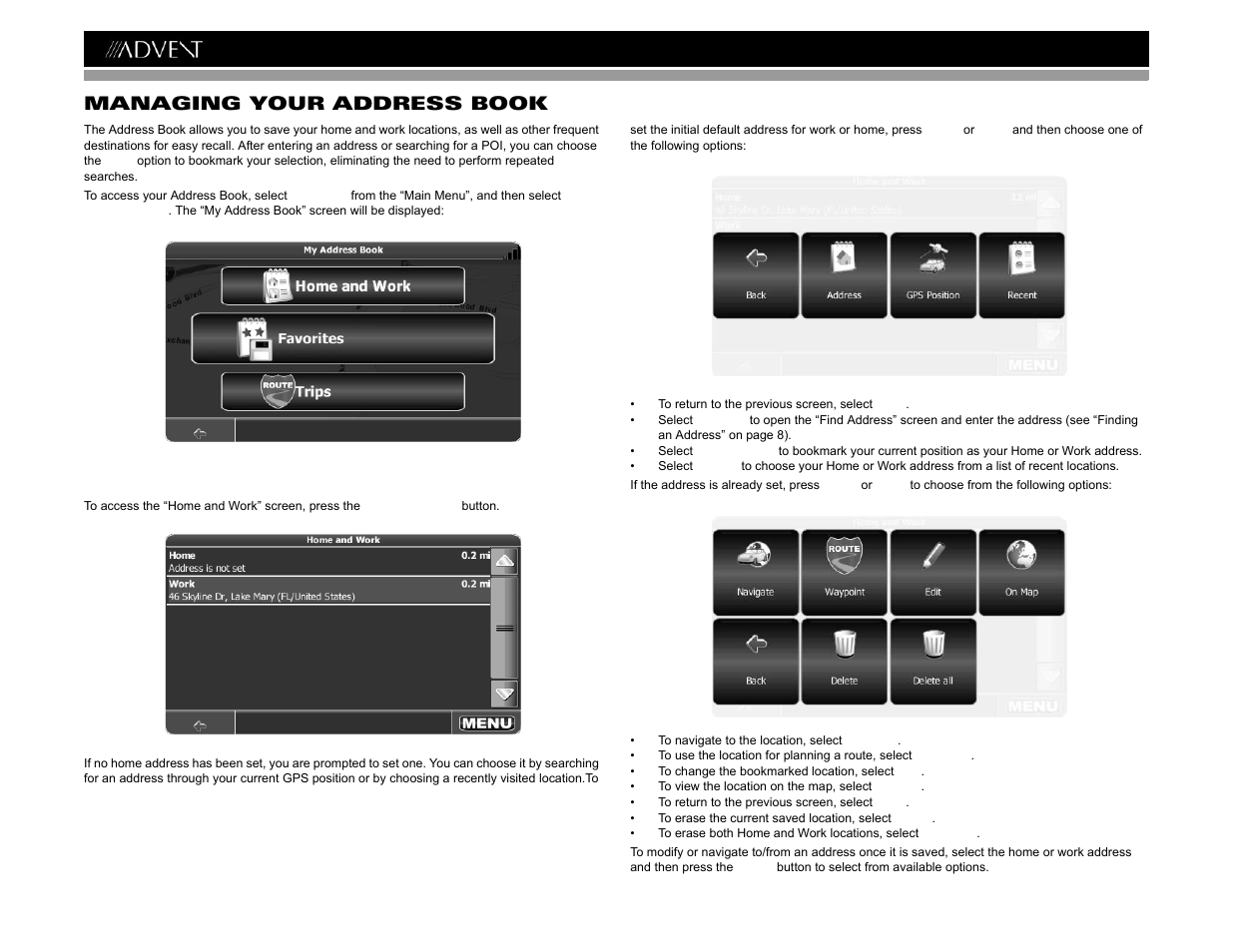 Amn101 managing your address book | Advent AMN101 User Manual | Page 18 / 26