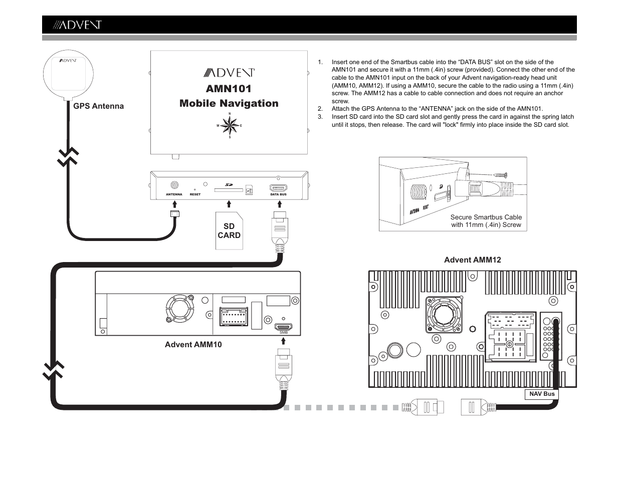 Amn101 mobile navigation, Amn101 | Advent AMN101 User Manual | Page 8 / 26