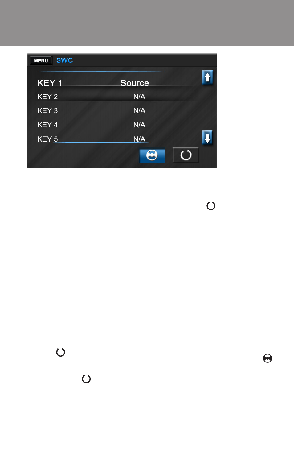 Swc (steering wheel control), Swc menu | Advent ADVUV630 User Manual | Page 32 / 42