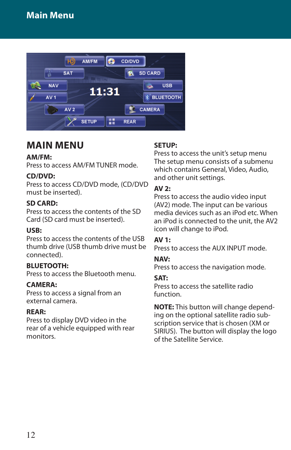 Main menu | Advent TOCLJ-OE100 User Manual | Page 12 / 64
