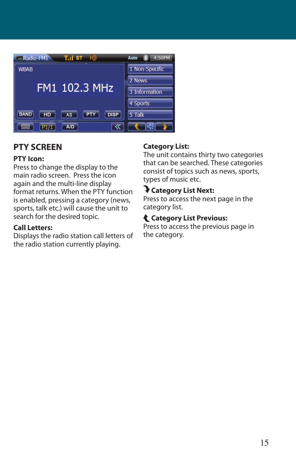 15 pty screen | Advent TOCLJ-OE100 User Manual | Page 15 / 64