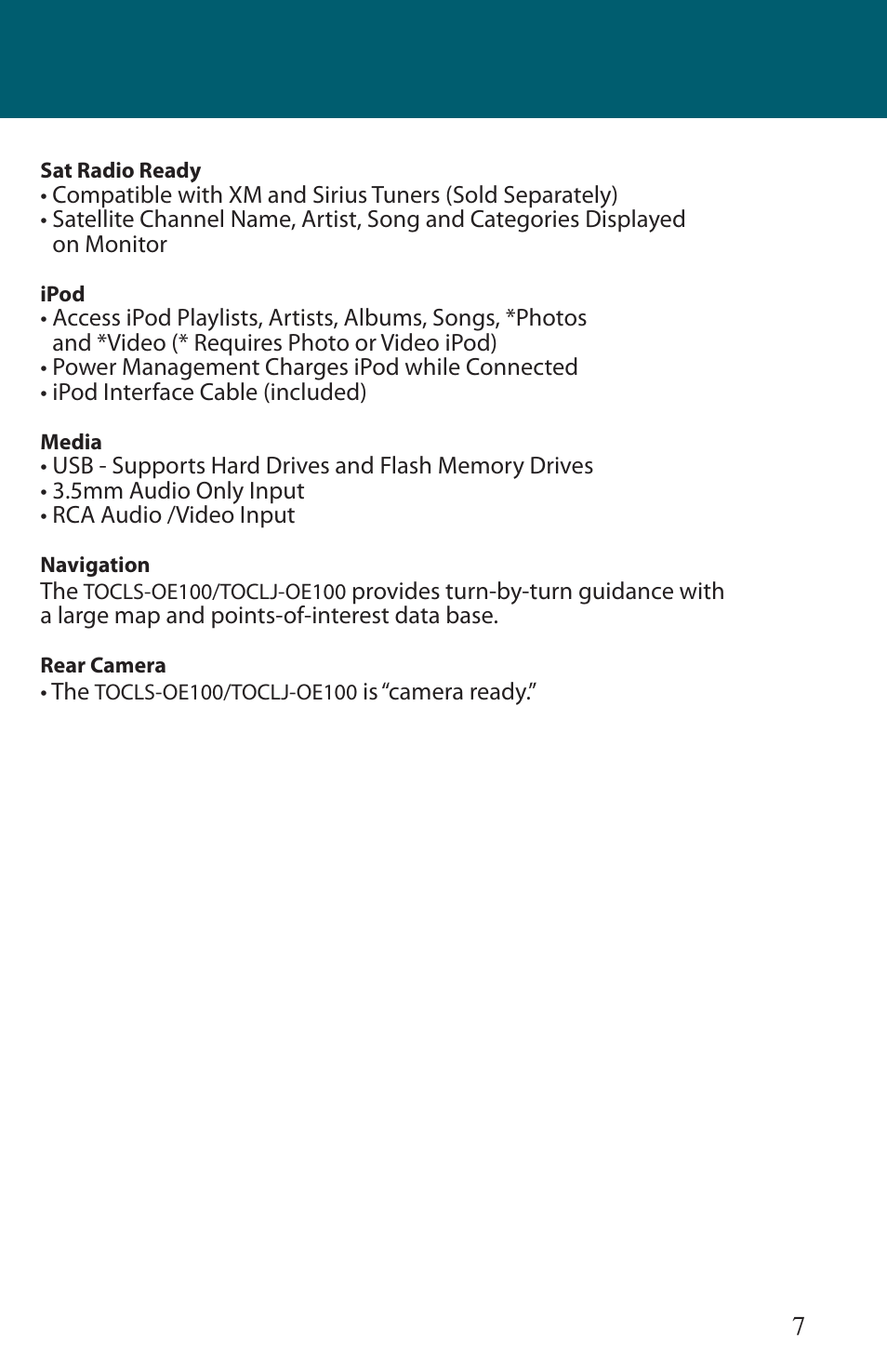 Advent TOCLJ-OE100 User Manual | Page 7 / 64