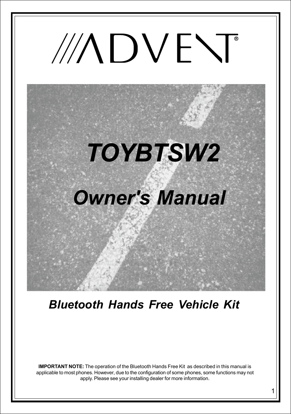 Advent TOYBTSW2 User Manual | 8 pages