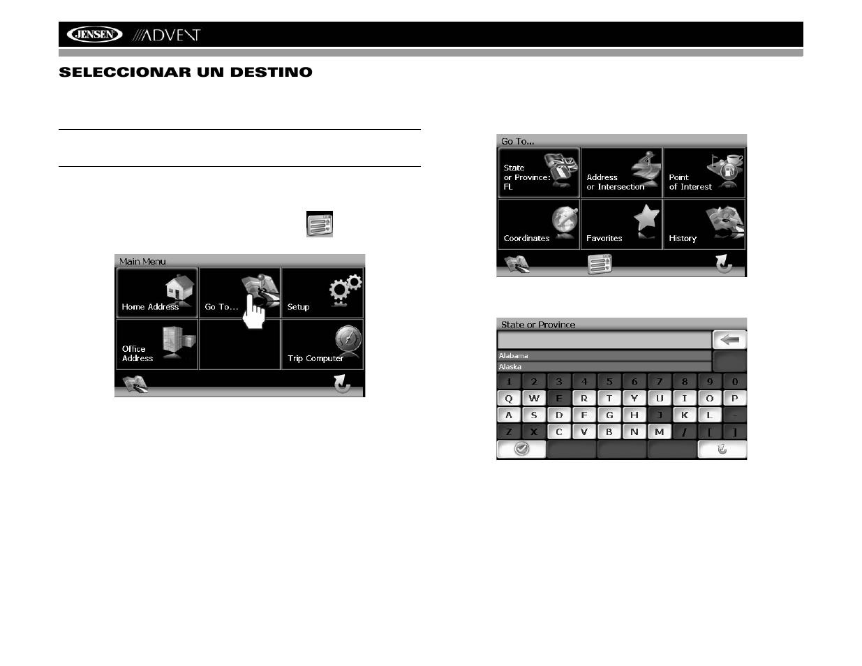 Nav102 con navmate seleccionar un destino | Advent NAV102 User Manual | Page 40 / 92