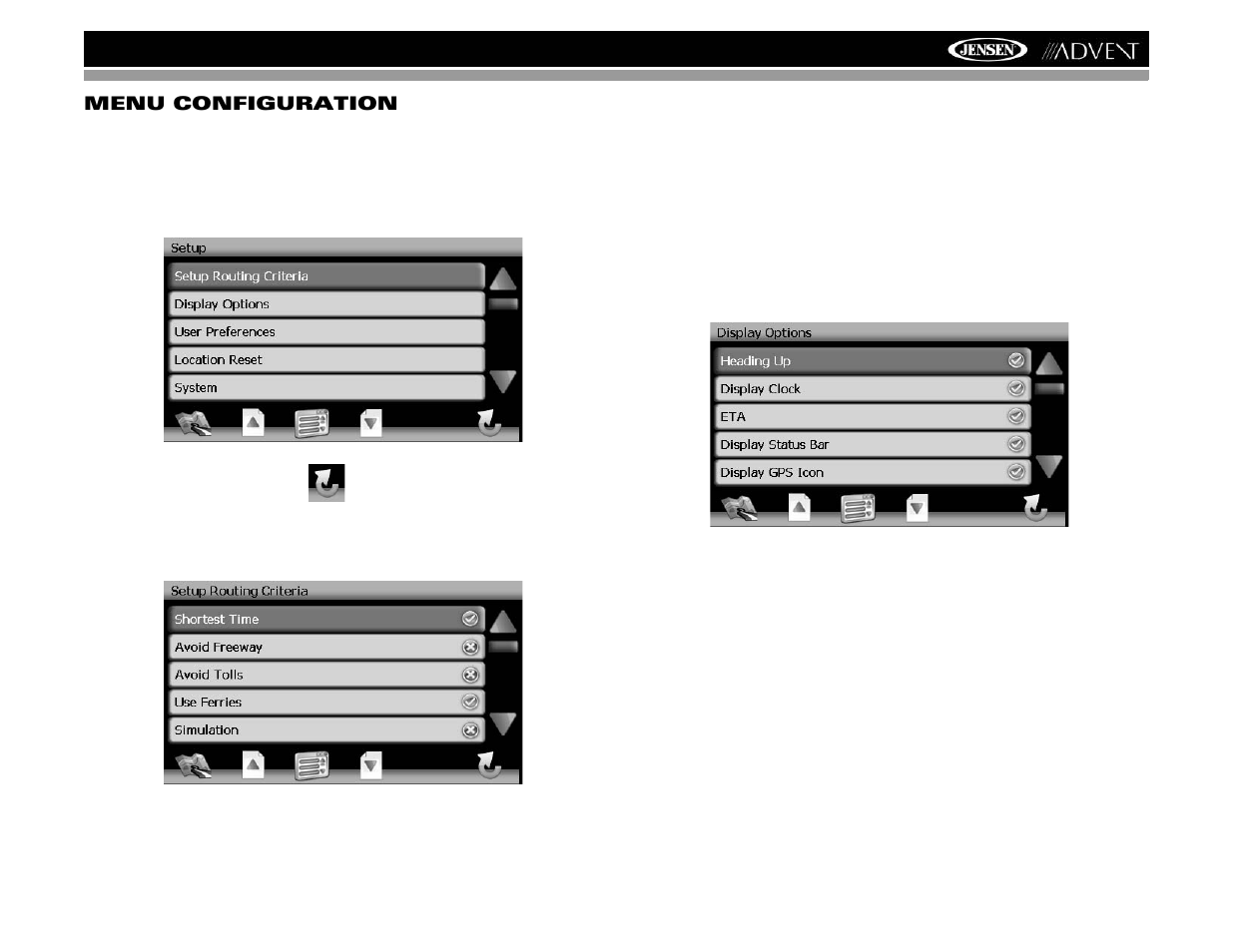 Nav102 avec la navmate menu configuration | Advent NAV102 User Manual | Page 85 / 92