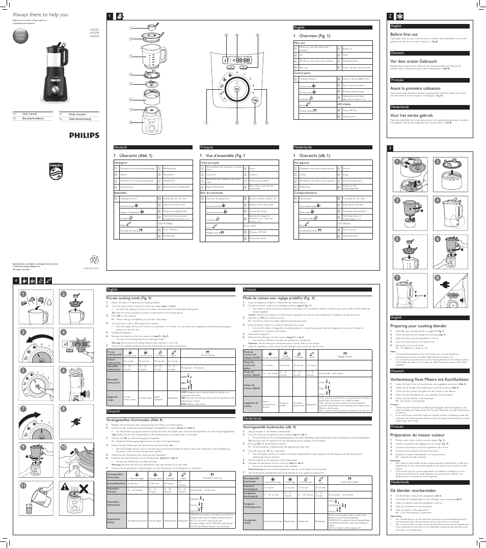 Philips Avance Collection Mixer mit Kochfunktion User Manual | 2 pages