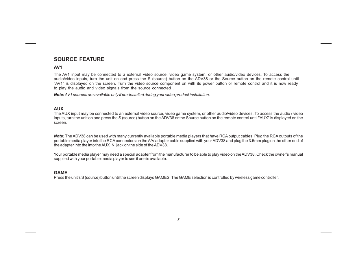Advent VIDEO MOBILE ADV38 User Manual | Page 9 / 32