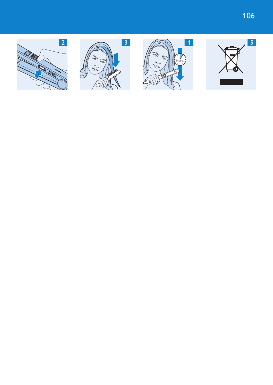 Philips SalonStraight Sonic Haarglätter User Manual | Page 106 / 108