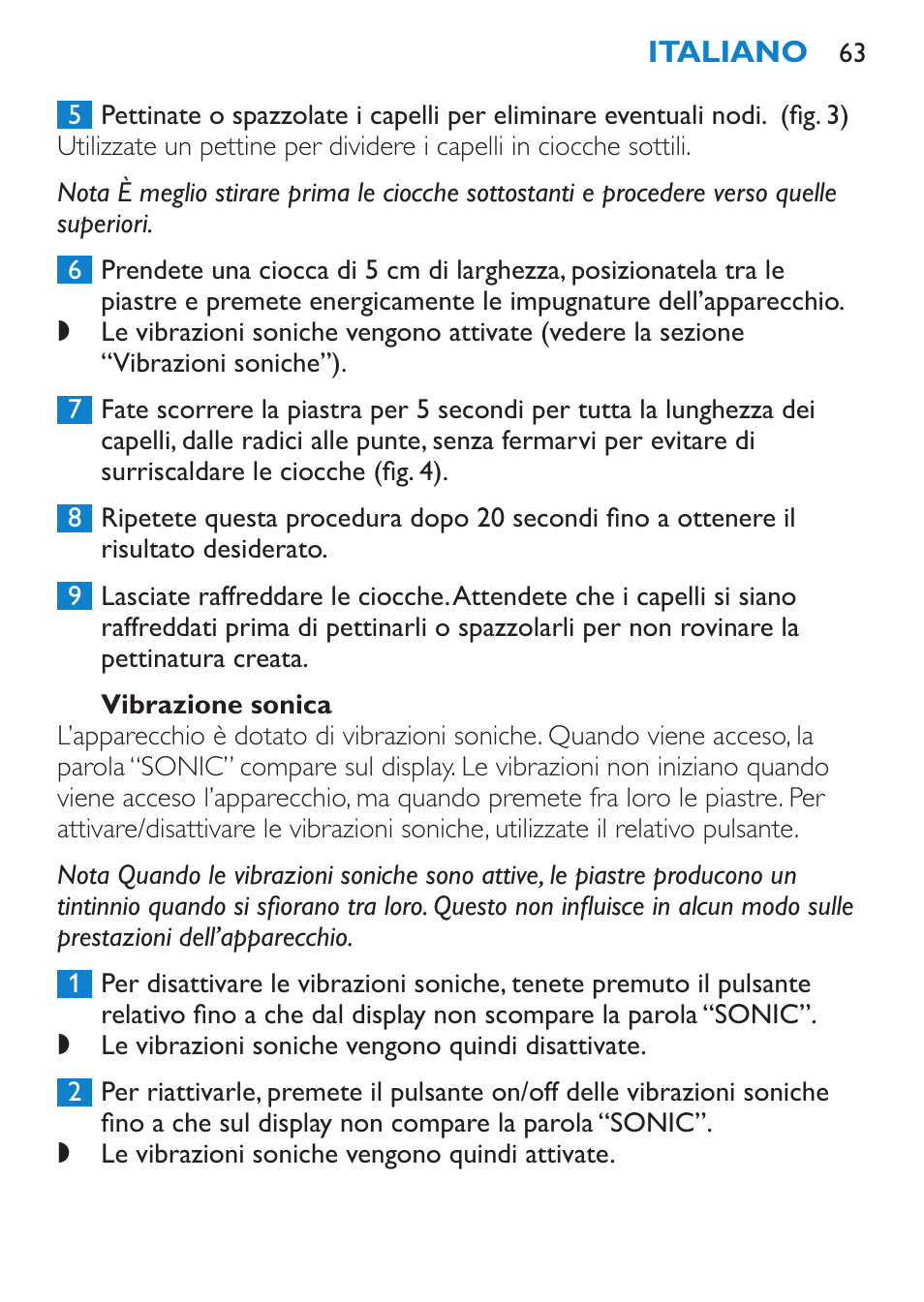 Vibrazione sonica | Philips SalonStraight Sonic Haarglätter User Manual | Page 63 / 108