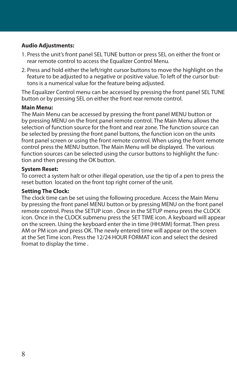 Advent TOCMR-OE100 User Manual | Page 8 / 24