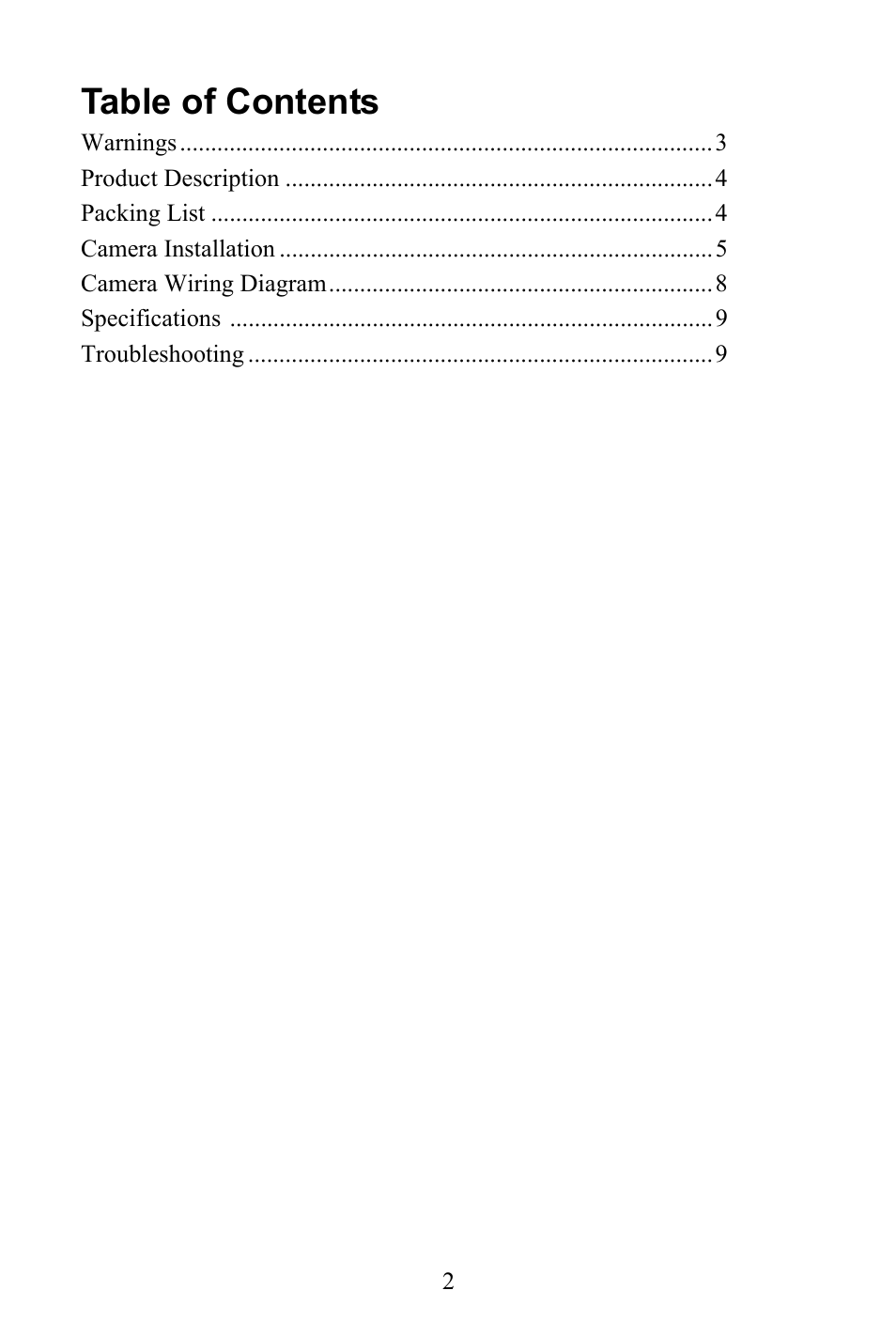 Advent CAM325 User Manual | Page 2 / 11
