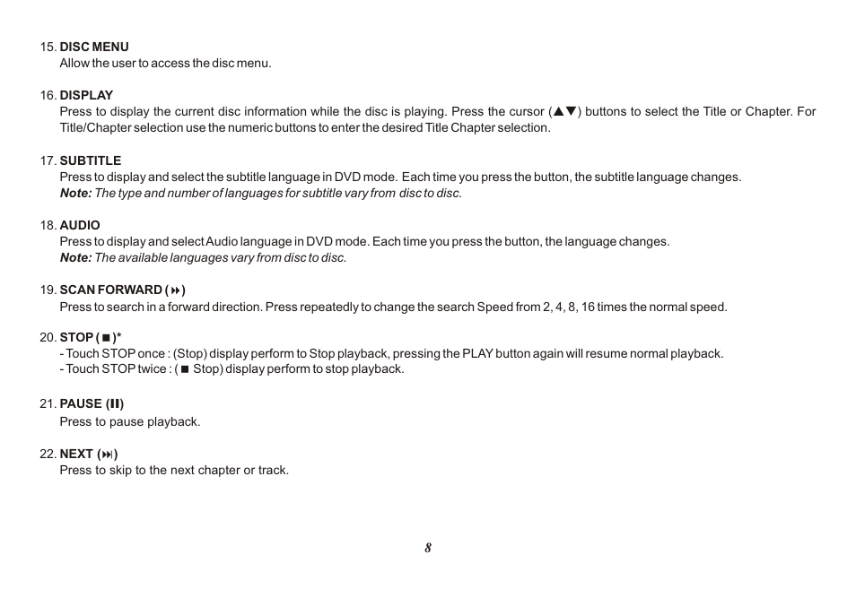 Advent ADV850S/P User Manual | Page 8 / 24
