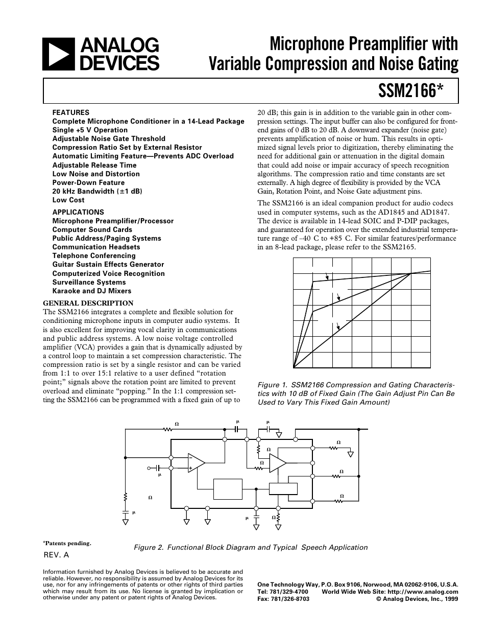 Analog Devices SSM2166 User Manual | 15 pages