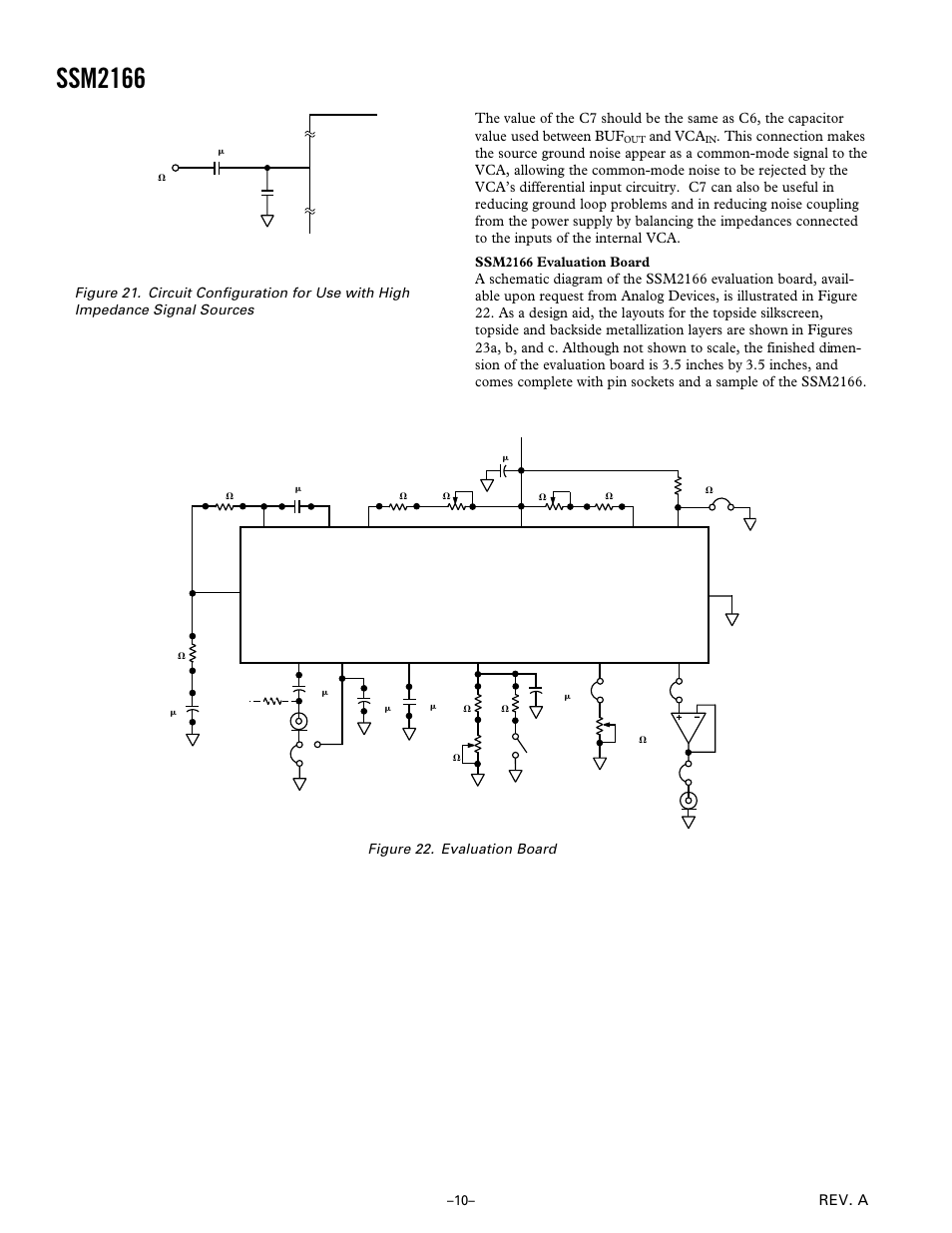 Ssm2166, Rev. a –10, And vca | Analog Devices SSM2166 User Manual | Page 10 / 15