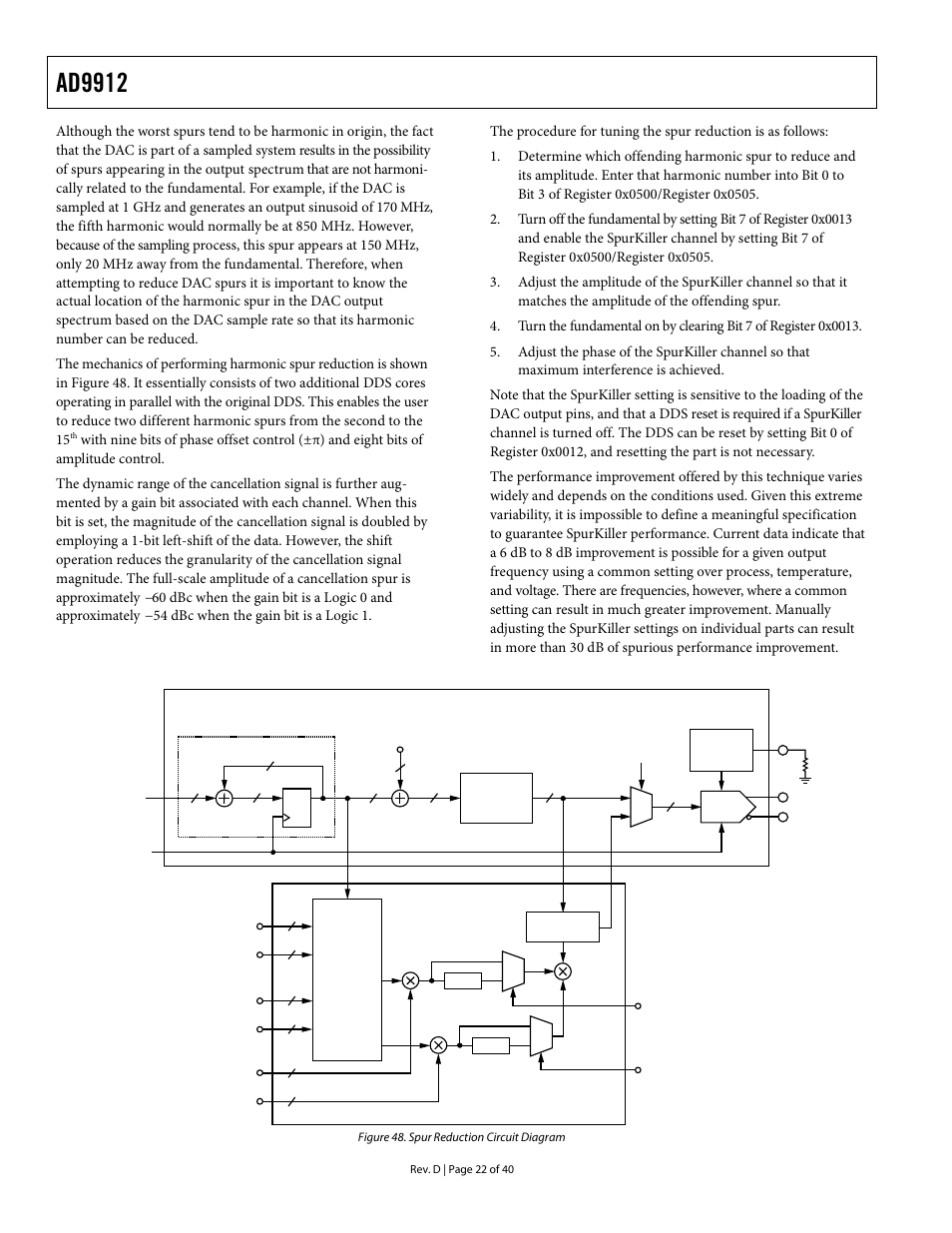 Ad9912 | Analog Devices AD9912 User Manual | Page 22 / 40