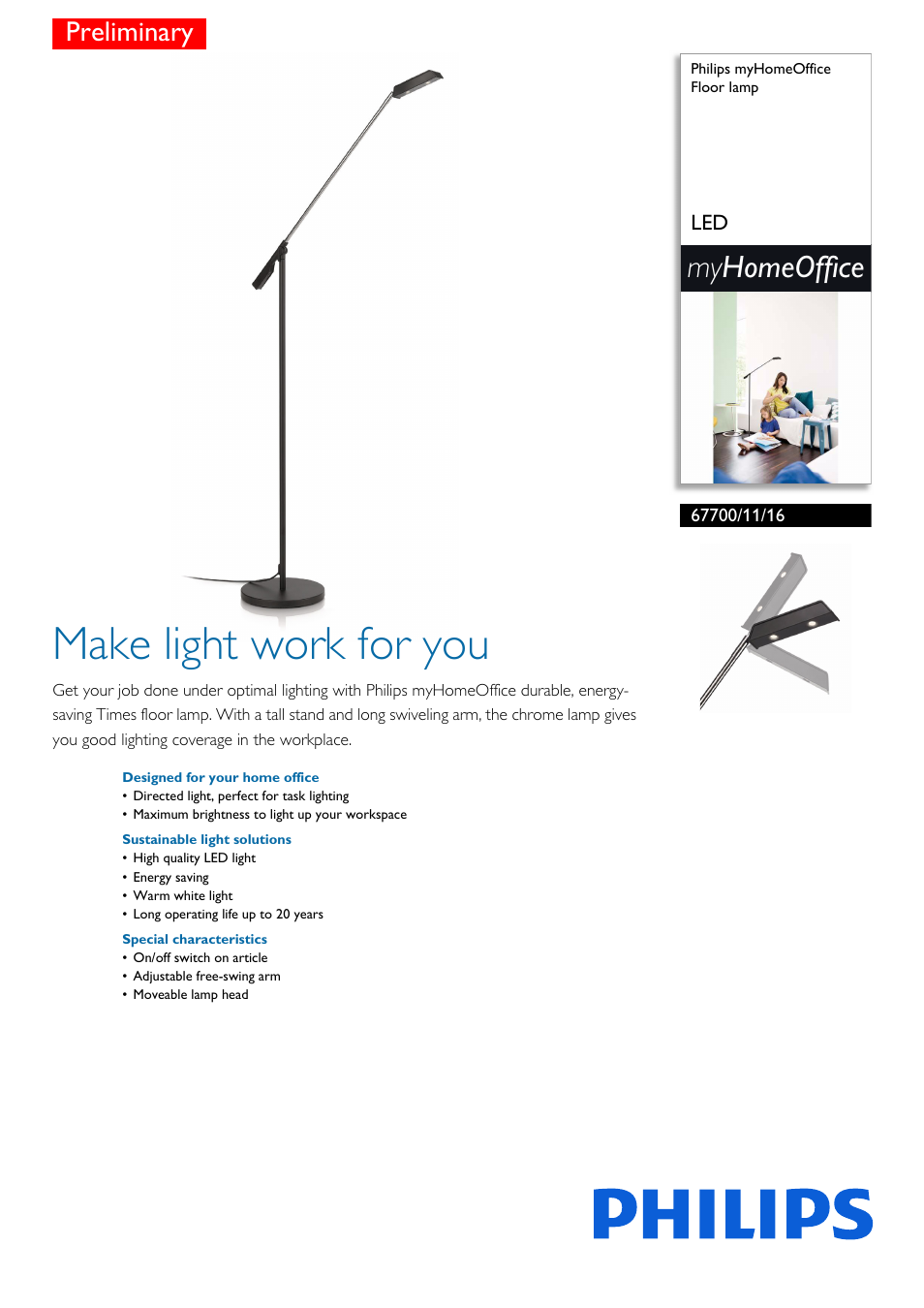 Philips myHomeOffice Stehleuchte User Manual | 3 pages