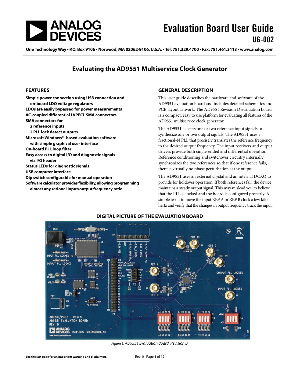 Analog Devices UG-002 User Manual | 12 pages