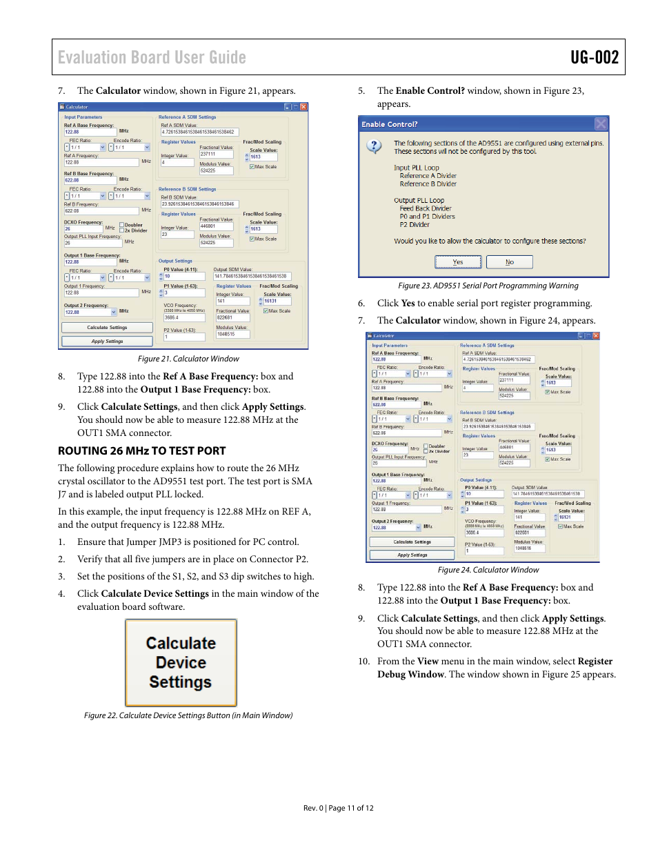 Routing 26 mhz to test port, Evaluation board user guide ug-002 | Analog Devices UG-002 User Manual | Page 11 / 12