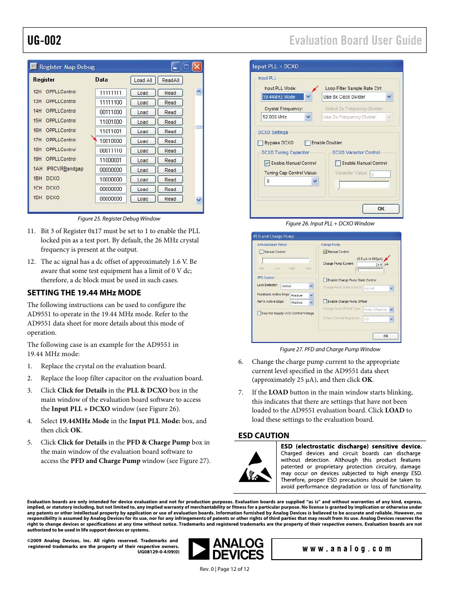 Setting the 19.44 mhz mode, Esd caution, Figure 25 | Ug-002 evaluation board user guide | Analog Devices UG-002 User Manual | Page 12 / 12