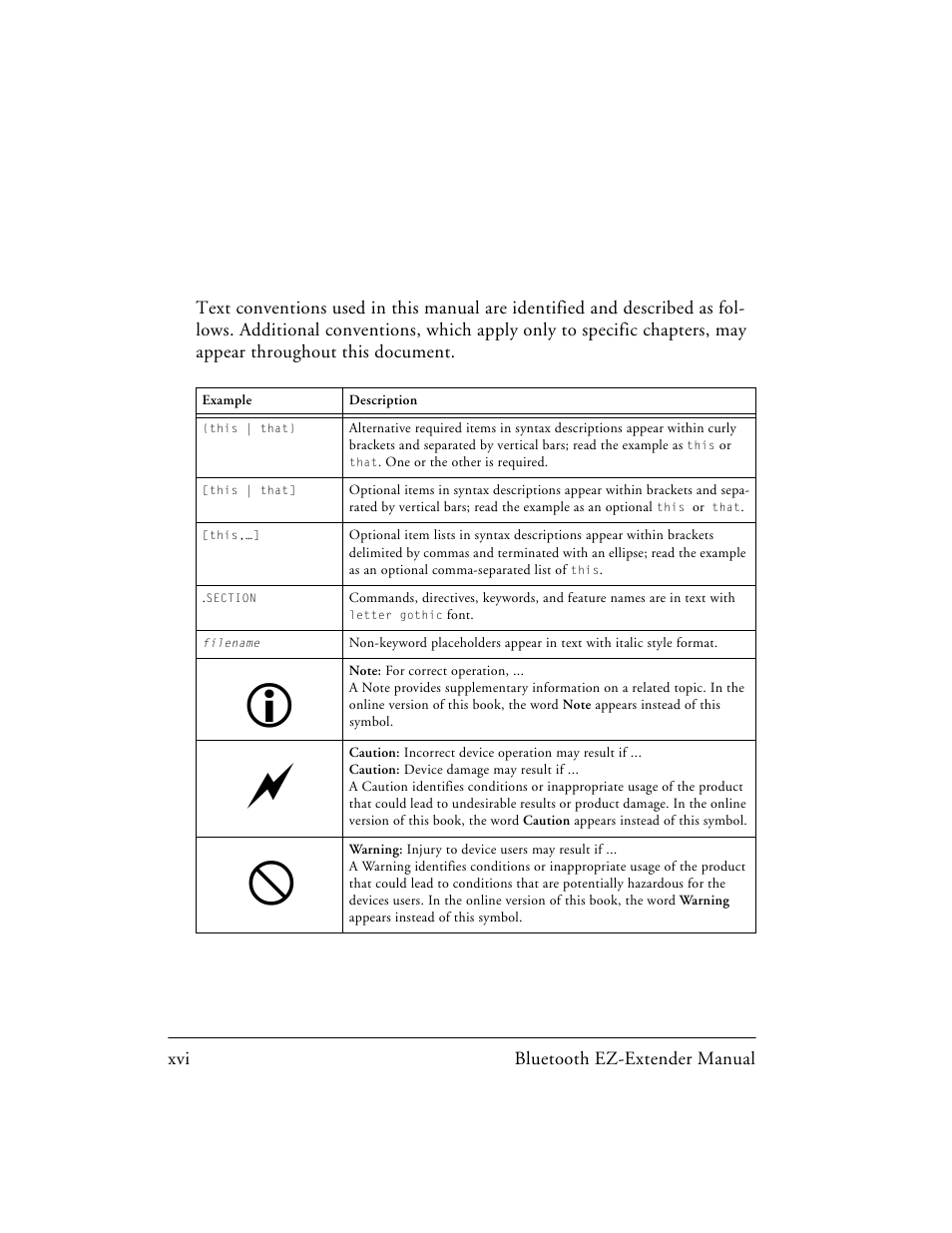 Notation conventions | Analog Devices EZ-EXTENDER 82-000218-01 User Manual | Page 16 / 42