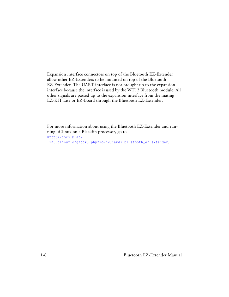 Expansion interface -6, Example programs -6, Expansion interface | Example programs | Analog Devices EZ-EXTENDER 82-000218-01 User Manual | Page 22 / 42