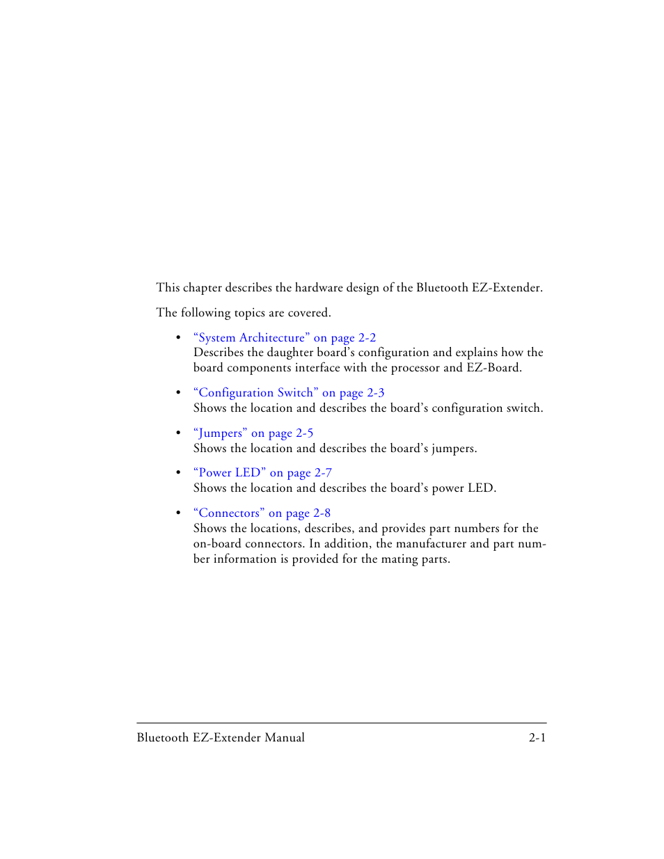 2 bluetooth ez-extender hardware reference, Bluetooth ez-extender hardware reference, Bluetooth ez-extender hardware reference” on | Analog Devices EZ-EXTENDER 82-000218-01 User Manual | Page 23 / 42