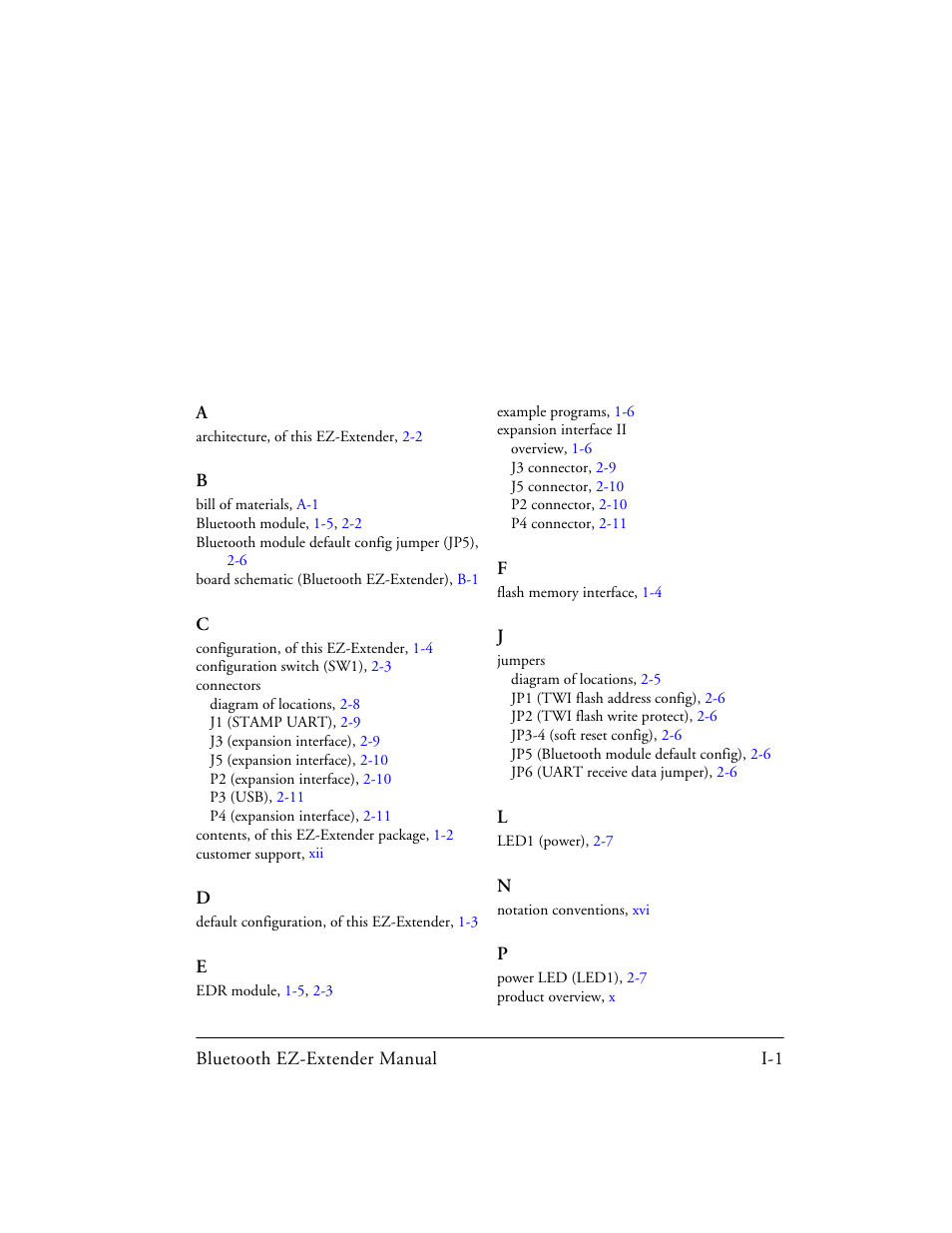 I index, Iindex | Analog Devices EZ-EXTENDER 82-000218-01 User Manual | Page 41 / 42