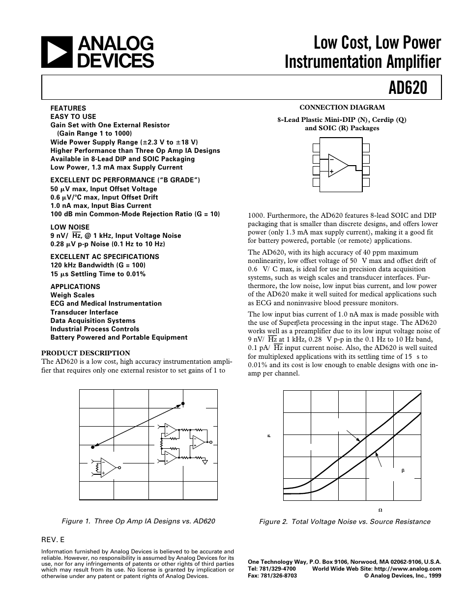 Analog Devices AD620 User Manual | 16 pages