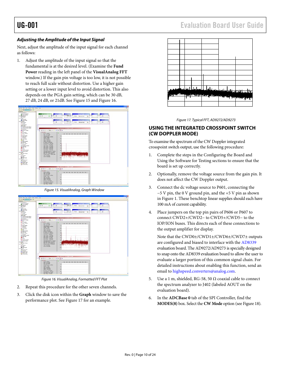Adjusting the amplitude of the input signal, Ug-001 evaluation board user guide | Analog Devices UG-001 User Manual | Page 10 / 24