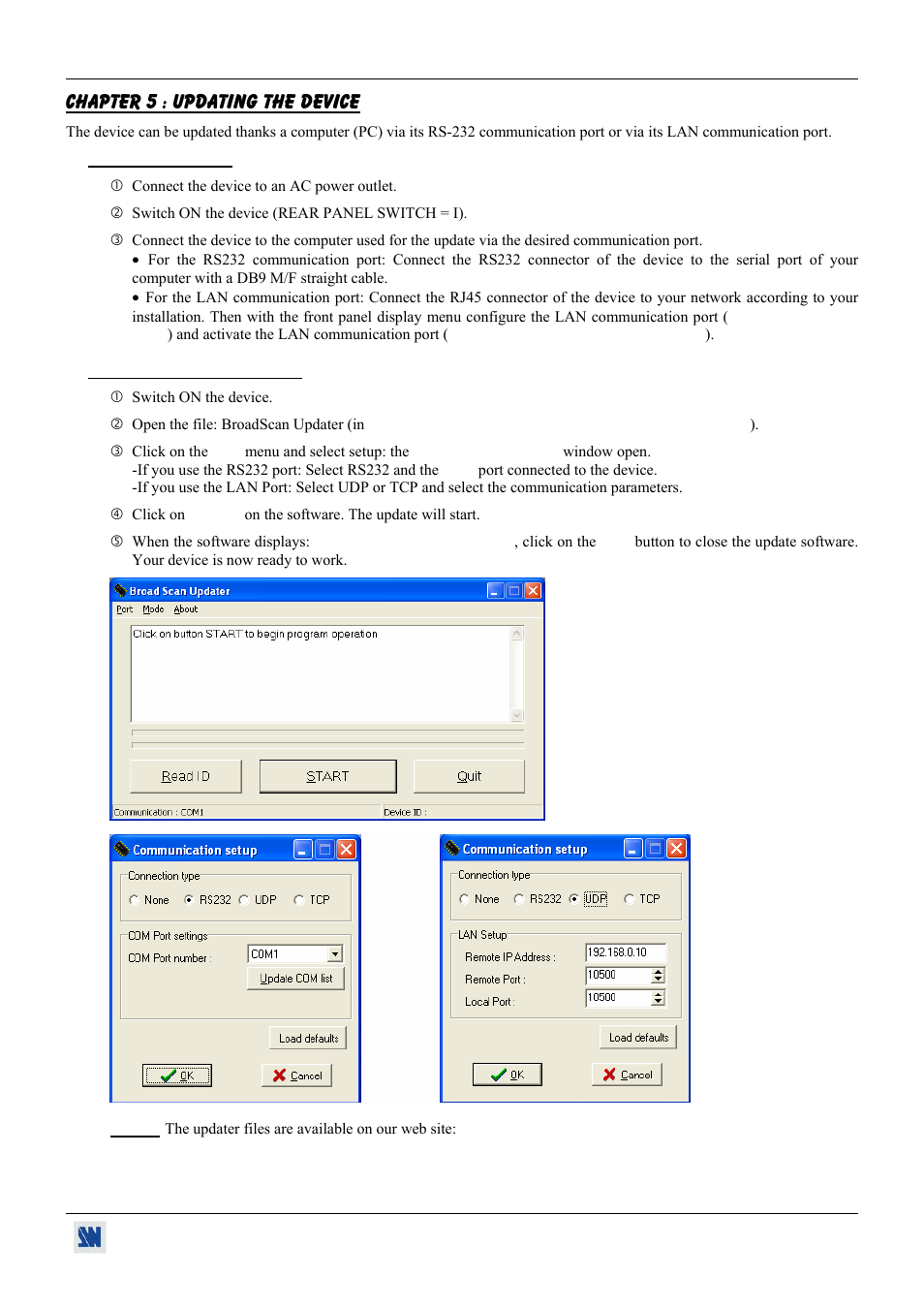 Chapter 5 : updating the device, 1. connections, 2. update instructions | Analog Devices BHD930-AG User Manual | Page 29 / 45