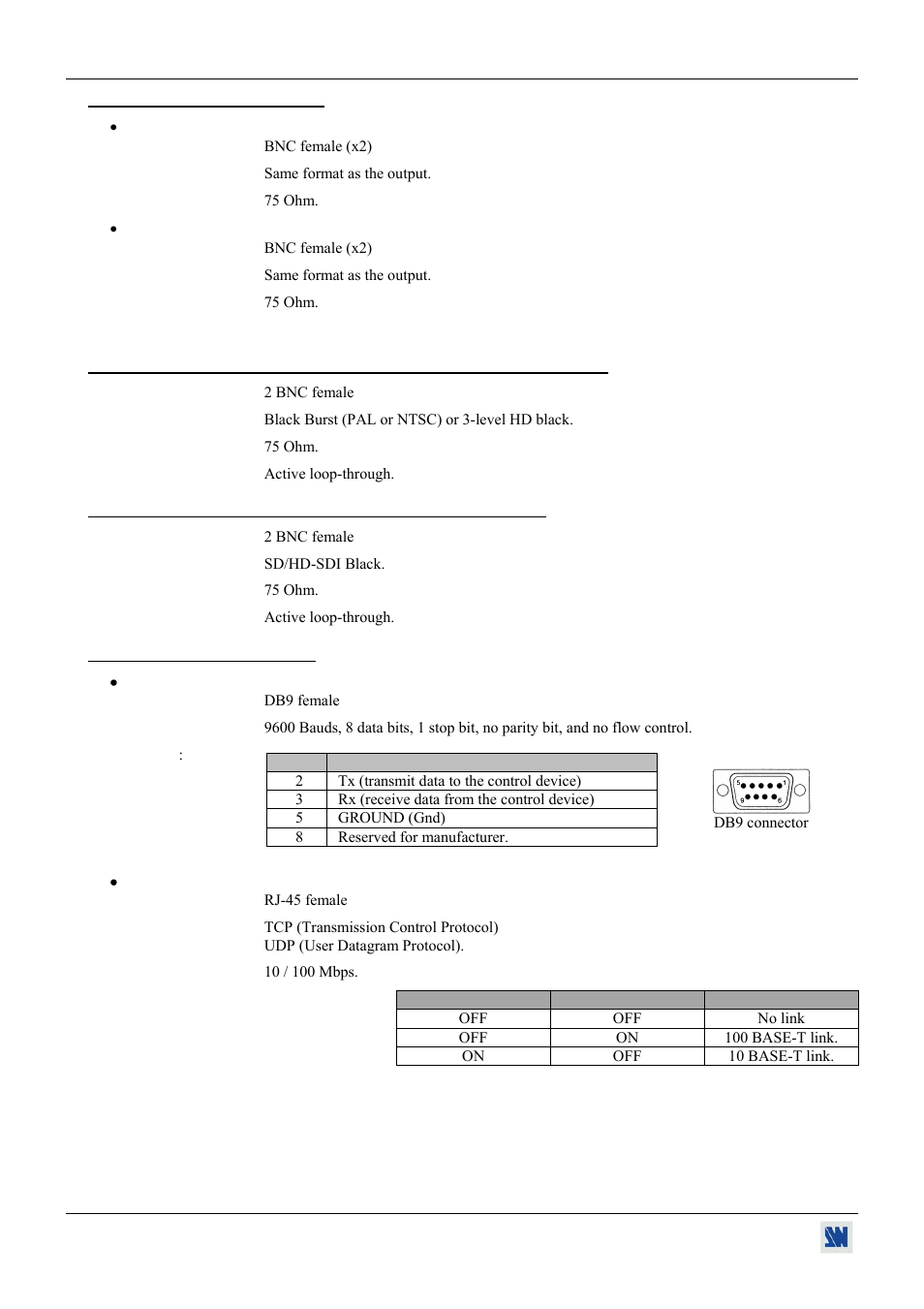 4. digital genlock (models: bhd930-dg & bsd830-dg), 5. communication ports | Analog Devices BHD930-AG User Manual | Page 36 / 45